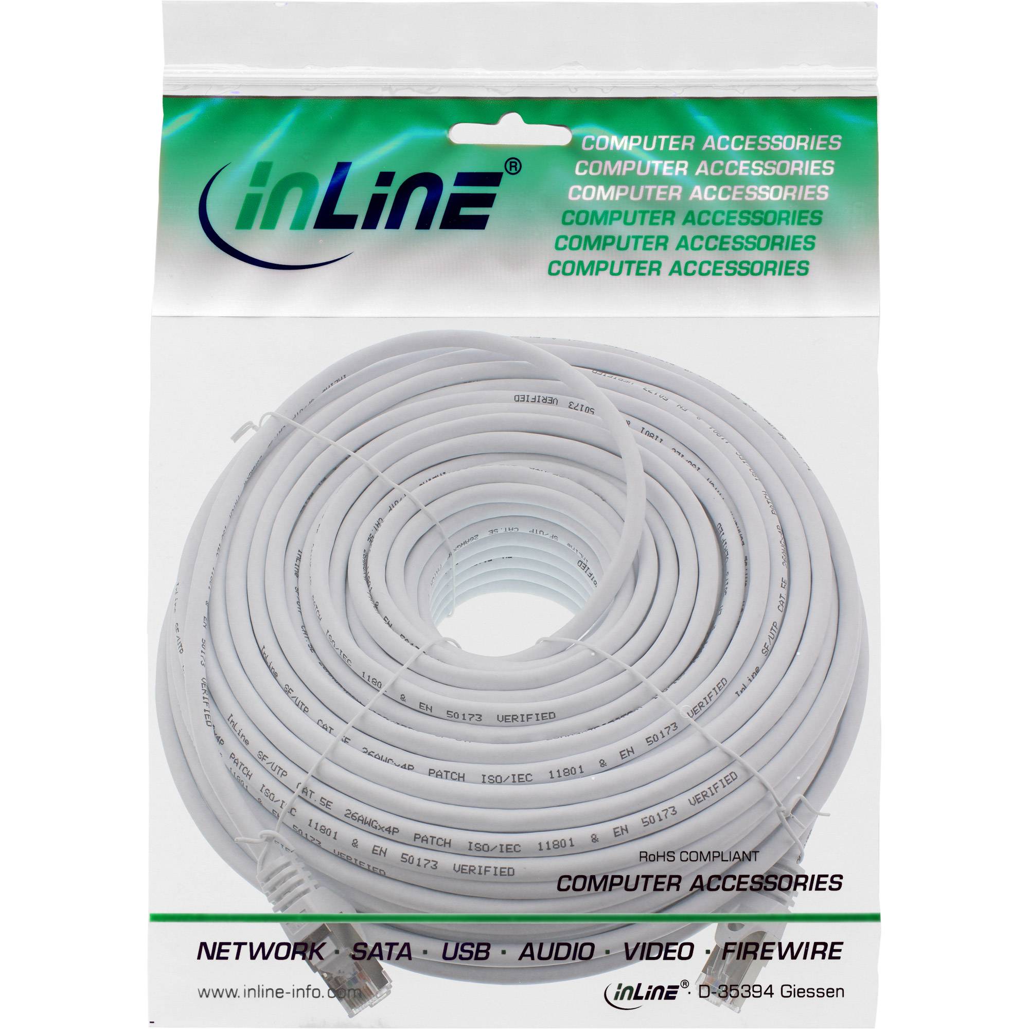 INLINE - Patchkabel - SF/UTP - Cat.5e - weiß - 50m