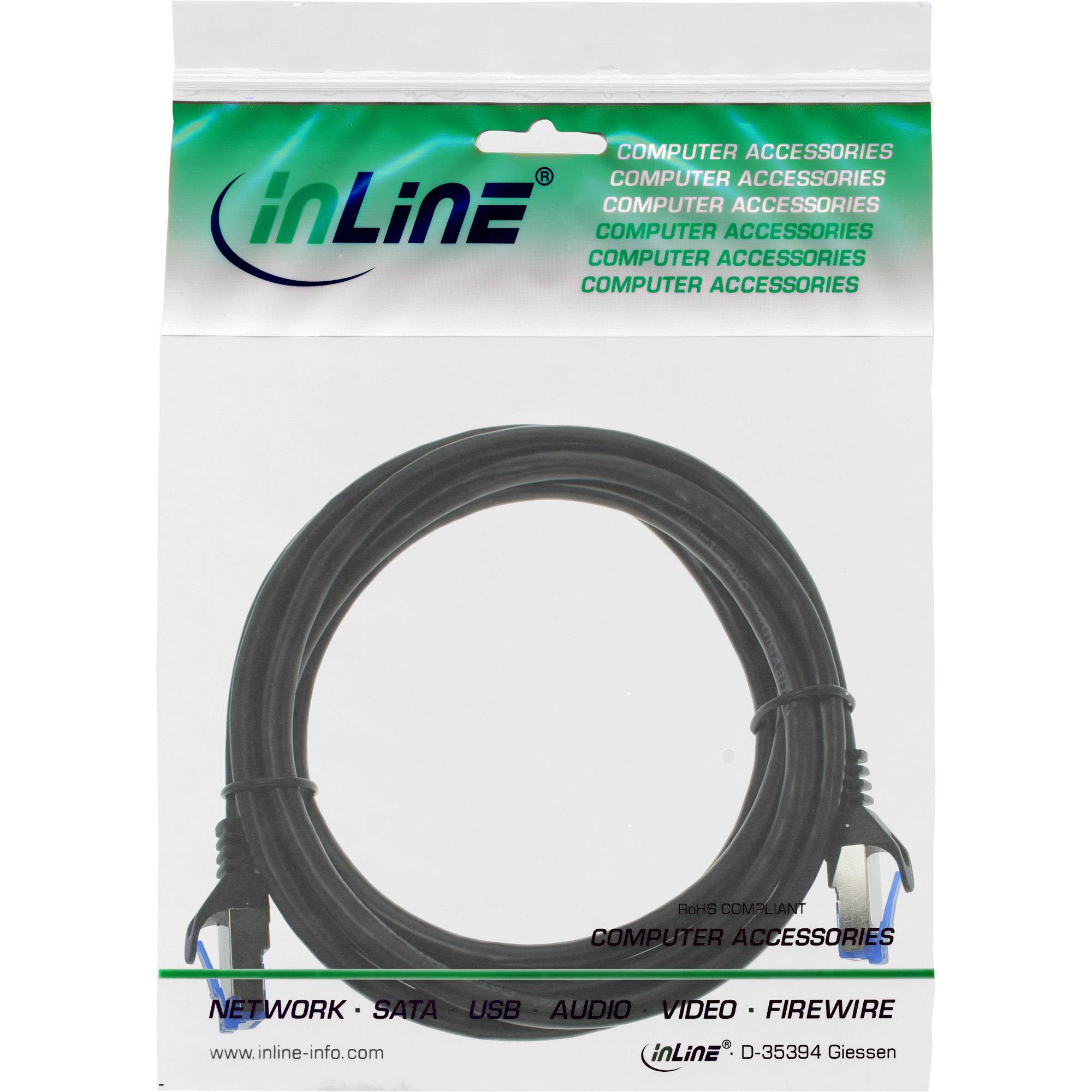 INLINE - Patchkabel - Cat.6A - S/FTP - TPE flexibel - schwarz - 2m