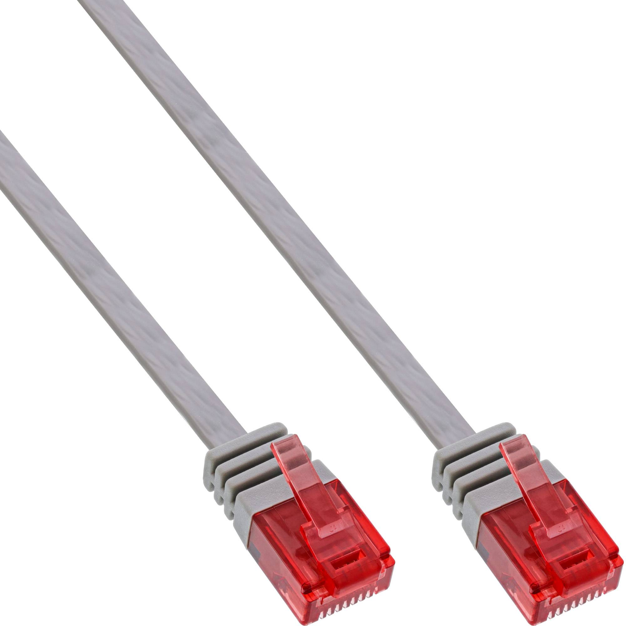 INLINE - Patchkabel flach - U/UTP - Cat.6 - grau - 7m