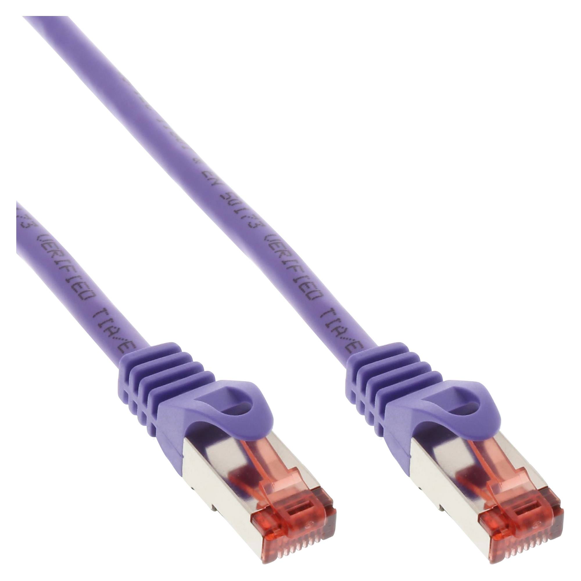 INLINE - Patchkabel - S/FTP (PiMf) - Cat.6 - 250MHz - PVC - Kupfer - violett - 0,25m