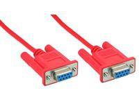 INLINE - Nullmodemkabel - 9pol Buchse / Buchse - vergossen - rot - 3m