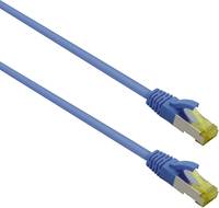 Zwei blaue Ethernet-Netzwerkkabel mit RJ45-Steckern auf weißem Hintergrund.