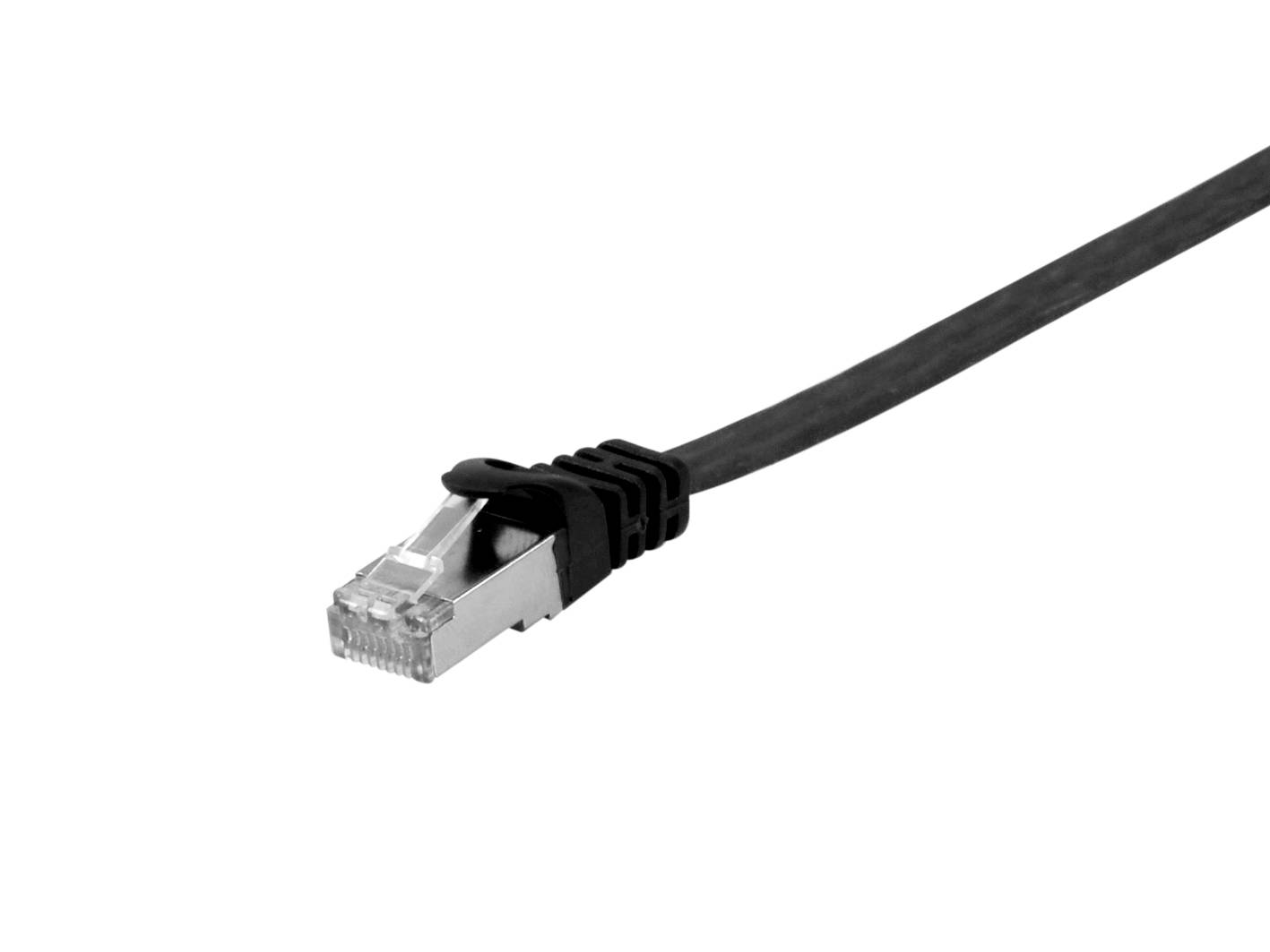 Equip Cat.6A U/FTP Flat Patchkabel, 2m, Schwarz, 2 m, Cat6a, U/FTP (STP), RJ-45, RJ-45