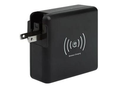 Manhattan 4-in-1 Travel Wall Charger and Powerbank 8,000 mAh, USA/UK/Euro 2-pin Plugs, Output: 1x USB-C, 2x USB-A ports