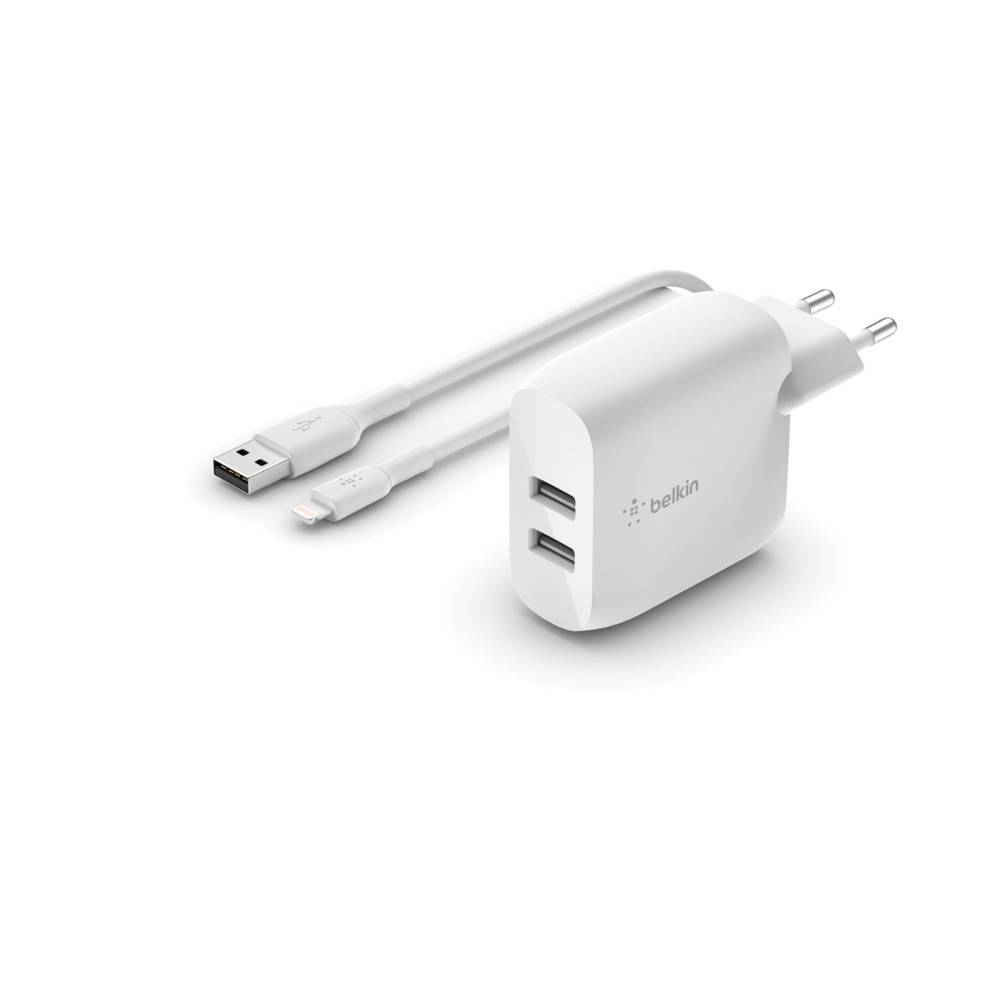 Belkin BoostCharge - Netzteil - 24 Watt - 2 Ausgabeanschlussstellen (USB)