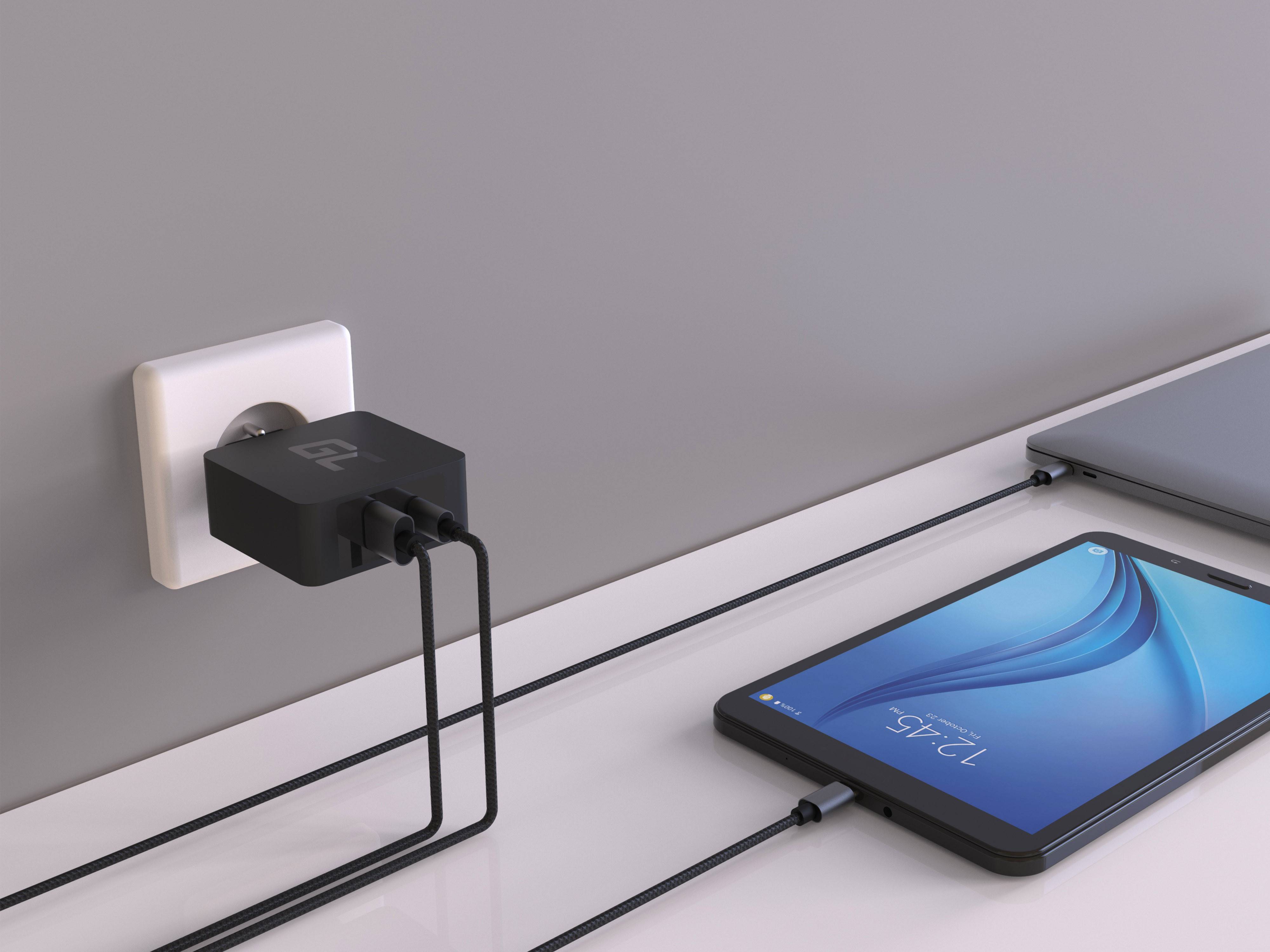 Green Cell Charger USB-C 45W PD with cable USB-C and extra USB port for Asus ZenBook, HP Spectre, HP Envy x2 and others