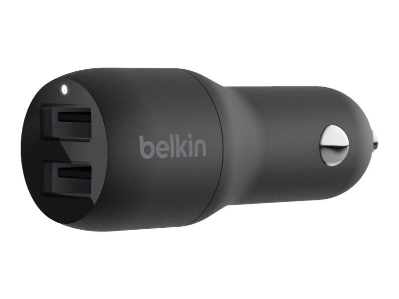 Belkin BoostCharge Dual Charger - Auto-Netzteil - 24 Watt - 4.8 A - 2 Ausgabeanschlussstellen (USB)