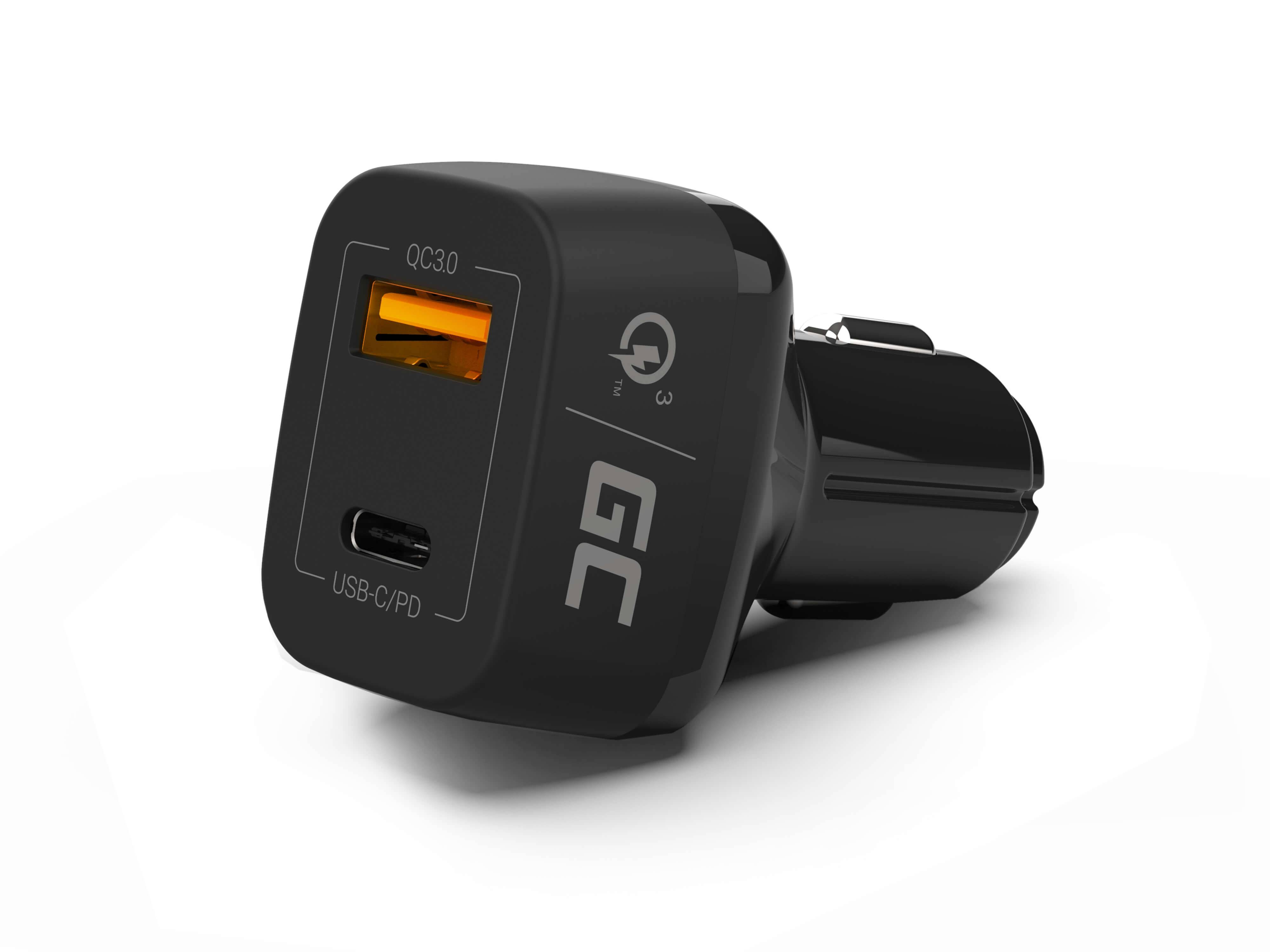 Green Cell 12/24V In-car Charger - USB & USB-C - Quick Charge - 42W