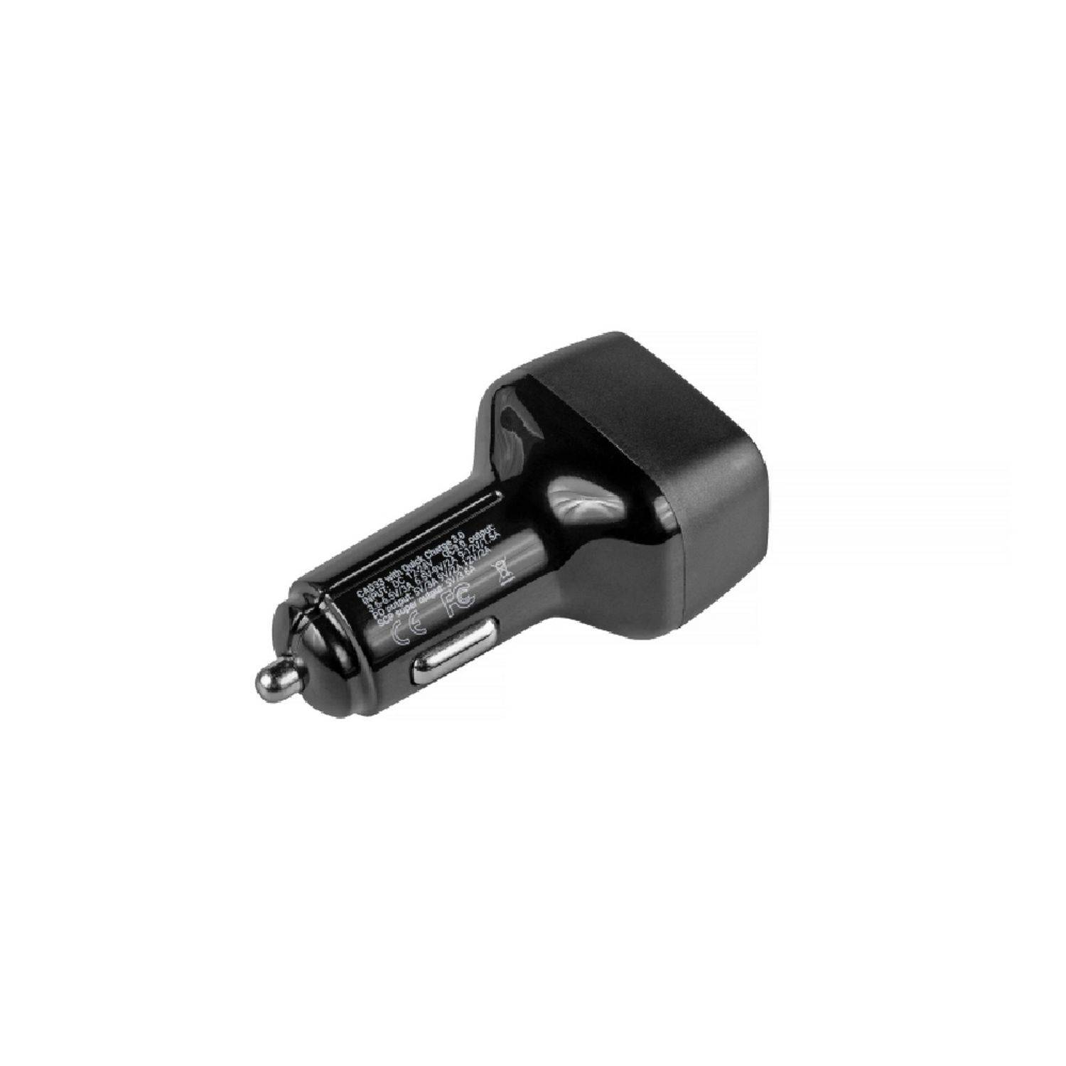In-Car Charger USB-C Power Delivery + USB Auto-Ladegerät (mit 2 beleuchtete Ladeanschlüsse, USB Typ C + USB Quick Charge 3.0, mit Schnellladefunktio
