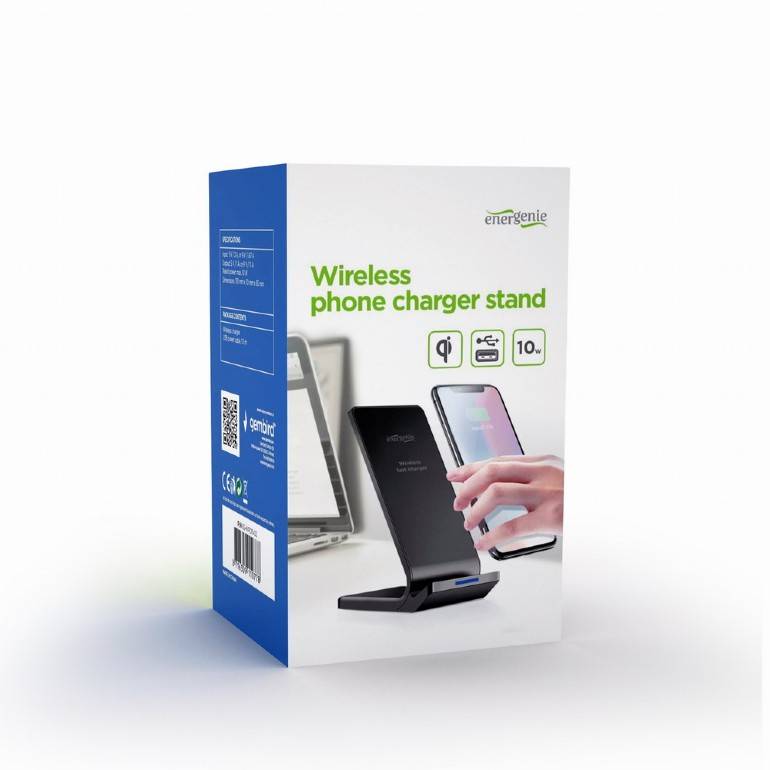 Gembird EG-WPC10-02, Indoor, Gleichstrom, 5 V, Kabelloses Aufladen, Schwarz