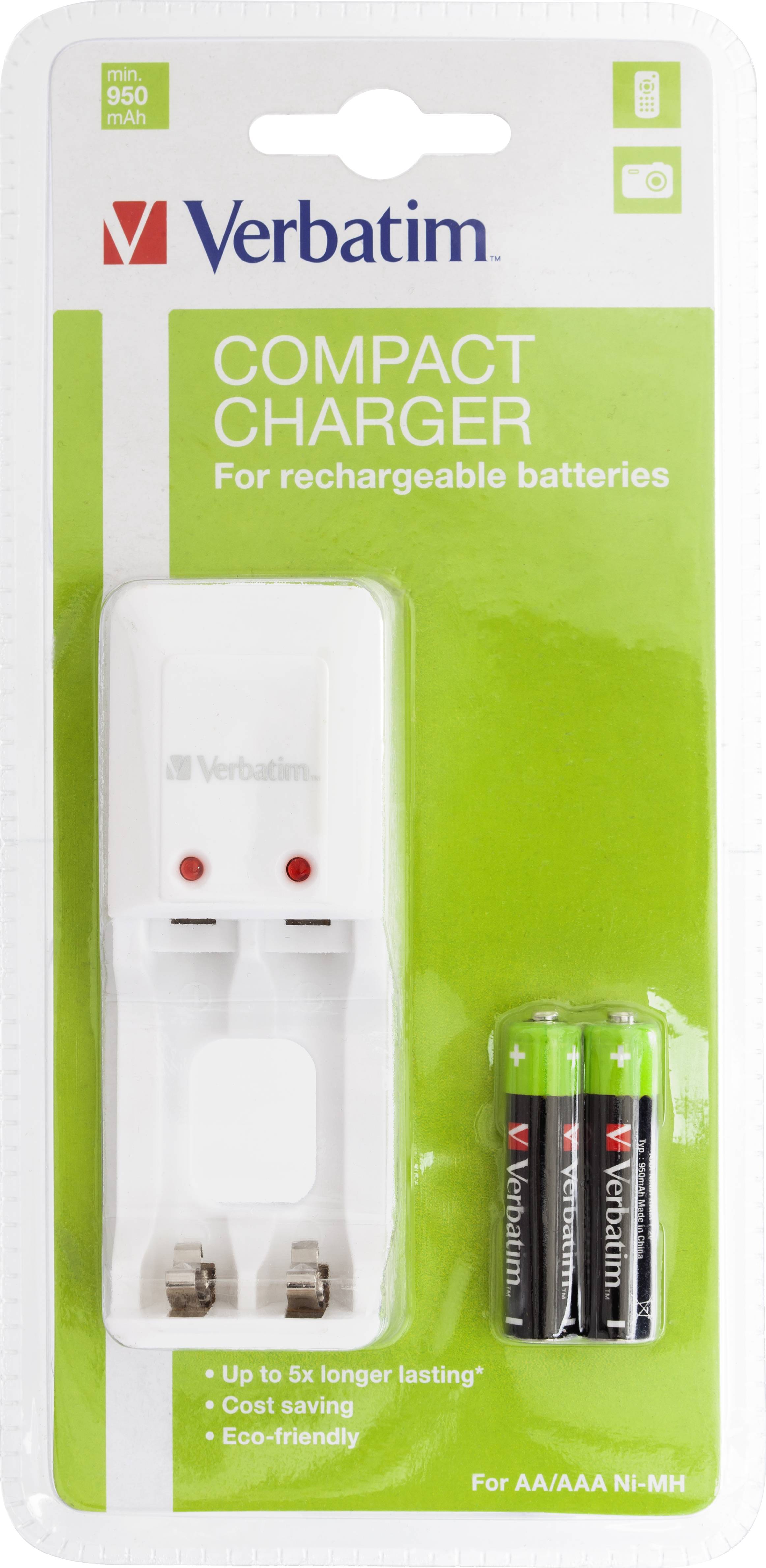 Verbatim Compact Charger - Batterieladegerät - (für 2xAA/AAA)