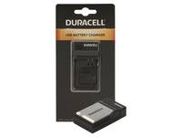 Duracell USB-Batterieladegerät in Einzelhandelsverpackung, mit dem Ladegerät in der Vorderansicht.