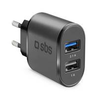 SBS TETR2USB21AFAST, Indoor, AC, 5 V, 2,1 A, Schwarz