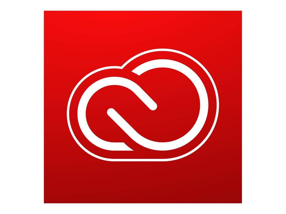 Rotes Adobe Creative Cloud-Logo auf quadratischem Hintergrund.