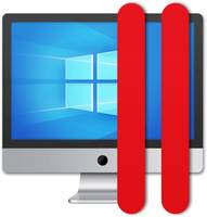 Computermonitor, auf dem ein Windows-Bildschirm mit einem roten Pausesymbol angezeigt wird, was anzeigt, dass die Medien- oder Bildschirmaktivität pausiert ist.