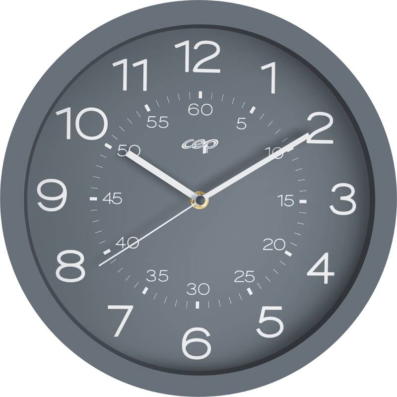 CEP Wanduhr mineral, Quarzuhr, grau