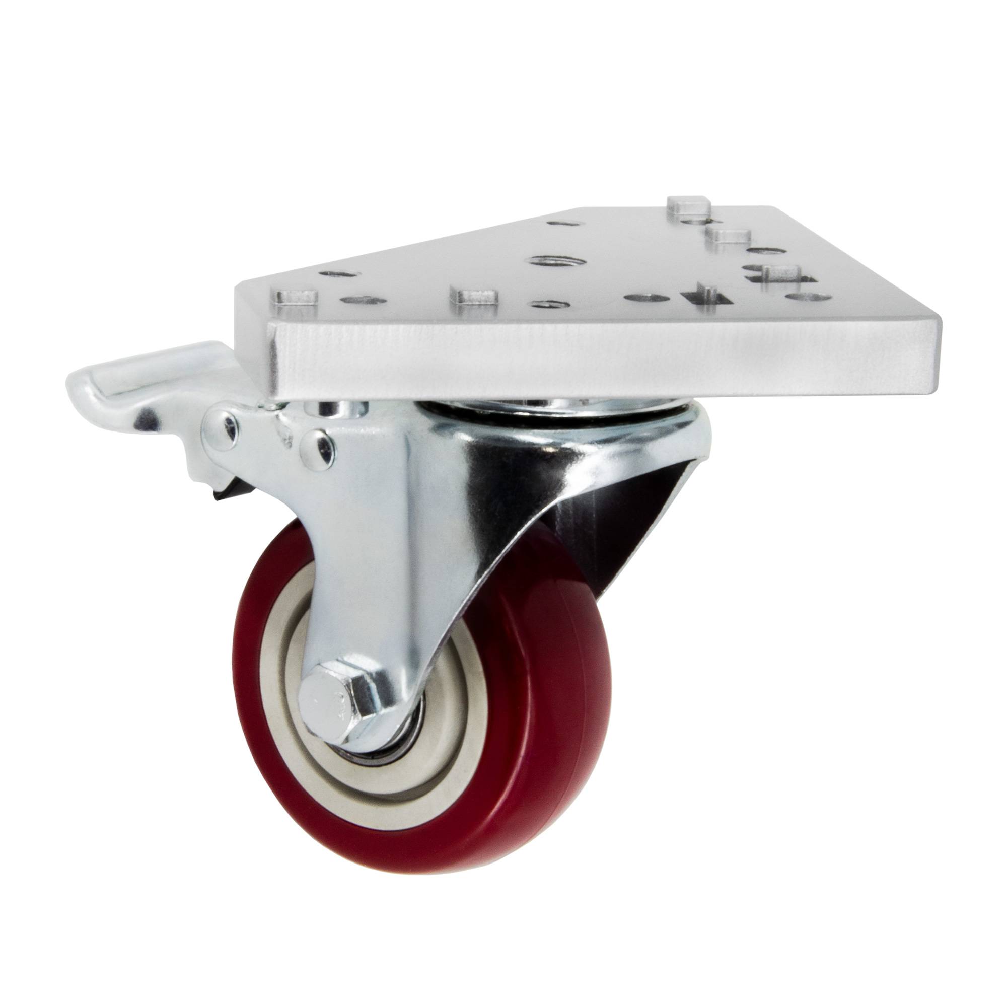 SCHMIDT systemprofile Lenkrolle mit 3D-Platte Nut 8 Schwerlastrolle Bremse Transportrolle Aluprofil-Zubehör