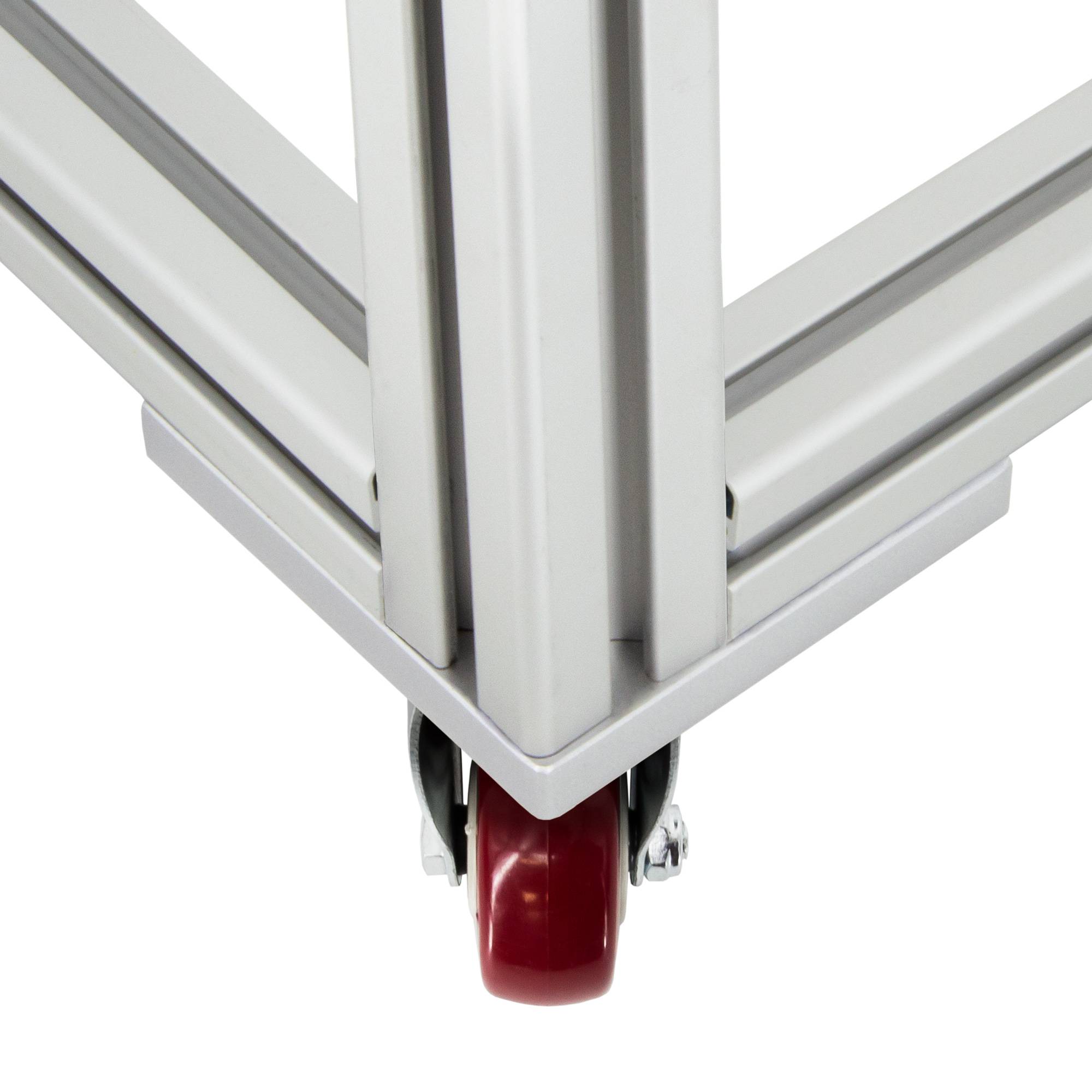 SCHMIDT systemprofile 4x Lenkrolle mit 3D-Platte Nut 8 Schwerlastrolle Bremse Transportrolle Aluprofil-Zubehör