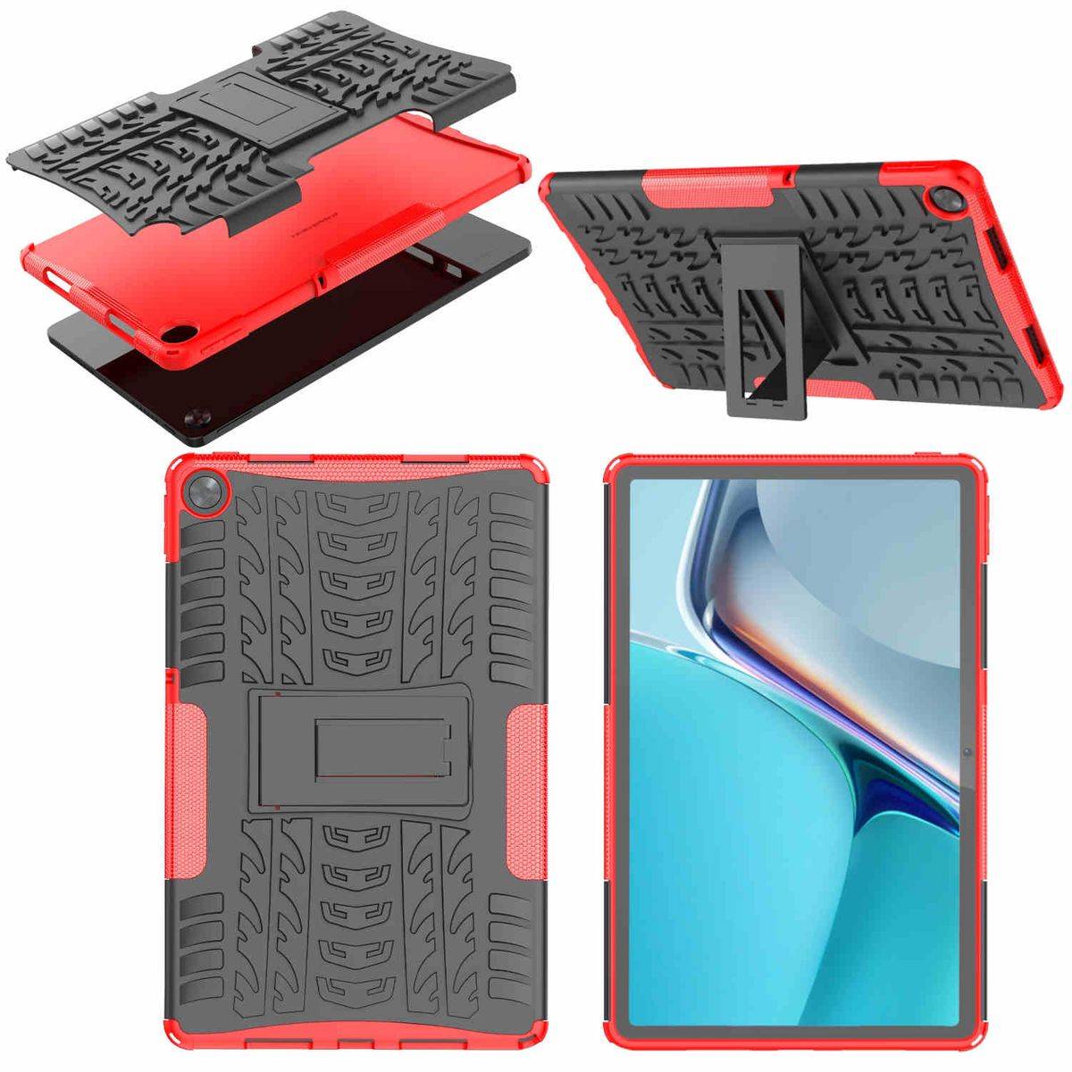 Für Oppo Realme Pad 10.4 Hybrid Outdoor Schutzhülle Case Rot Tasche Cover Etuis