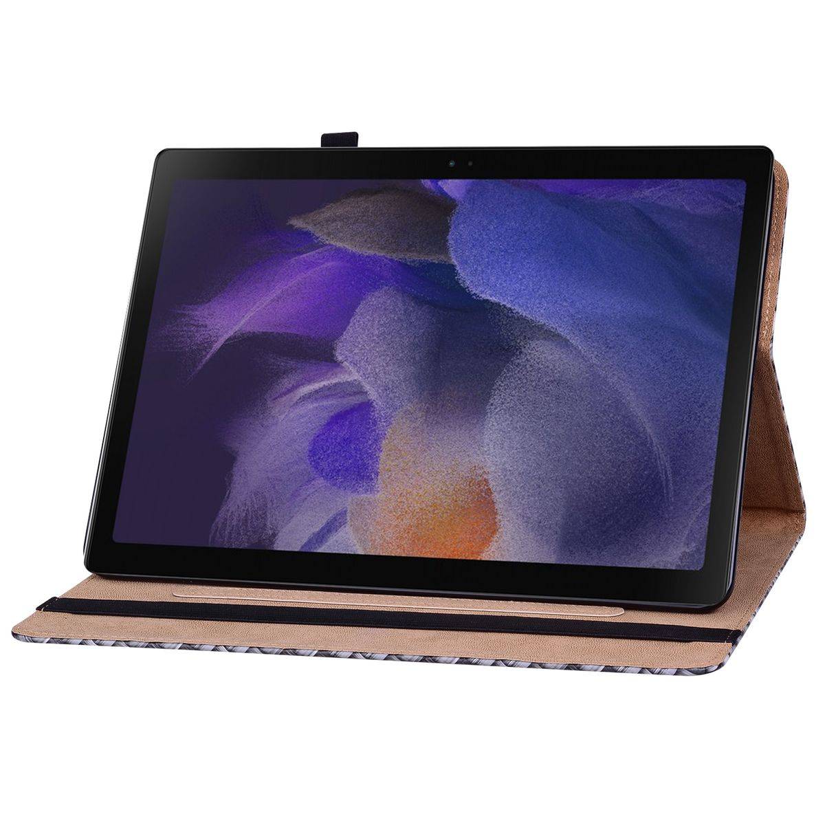 Für Samsung Galaxy Tab A8 2021 X205 X200 Design Muster Schwarz Kunstleder Hülle Cover Tablet Tasche Case Neu