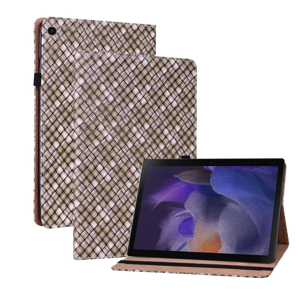 Für Samsung Galaxy Tab A8 2021 X205 X200 Design Muster Braun Kunstleder Hülle Cover Tablet Tasche Case Neu