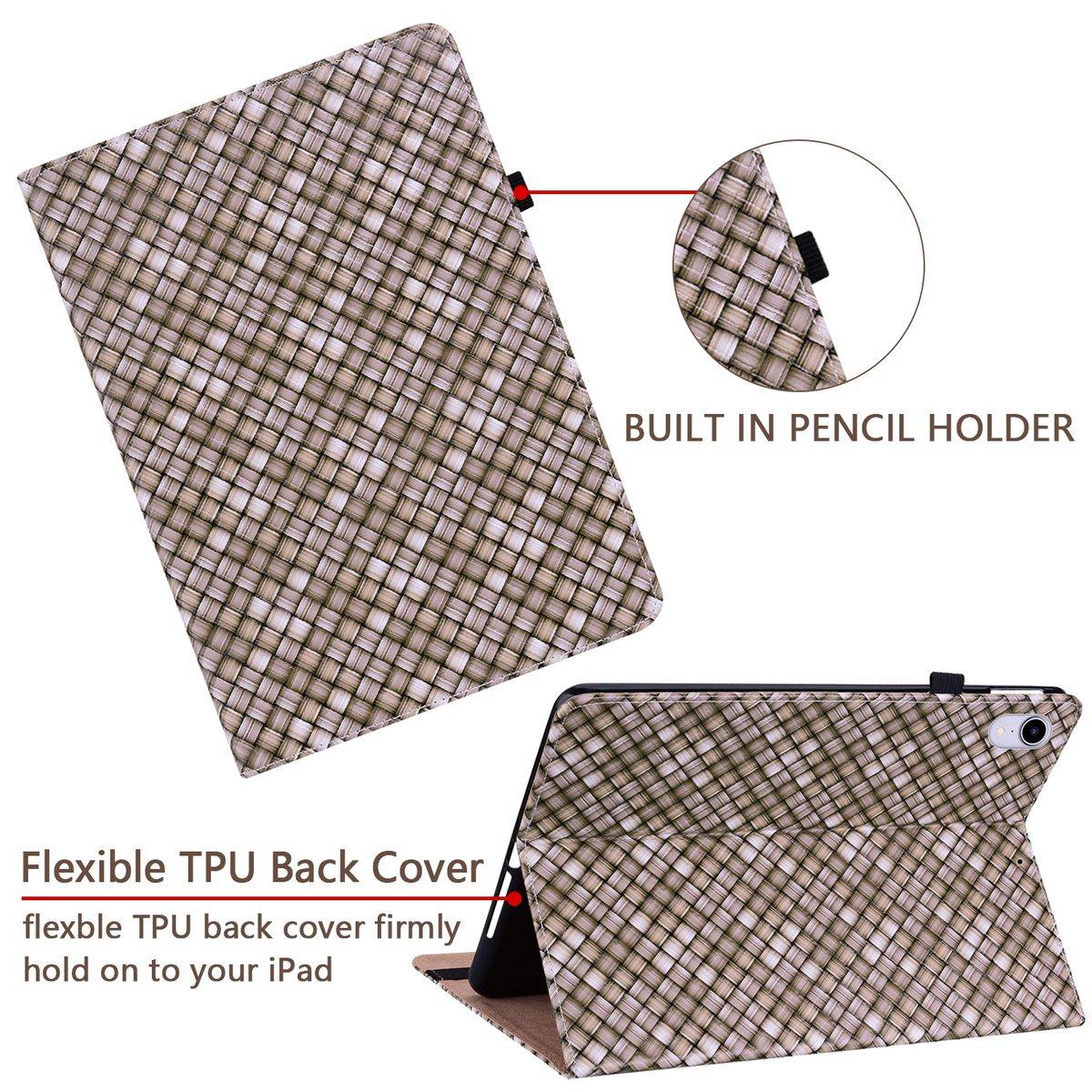 Für Samsung Galaxy Tab A8 2021 X205 X200 Design Muster Braun Kunstleder Hülle Cover Tablet Tasche Case Neu