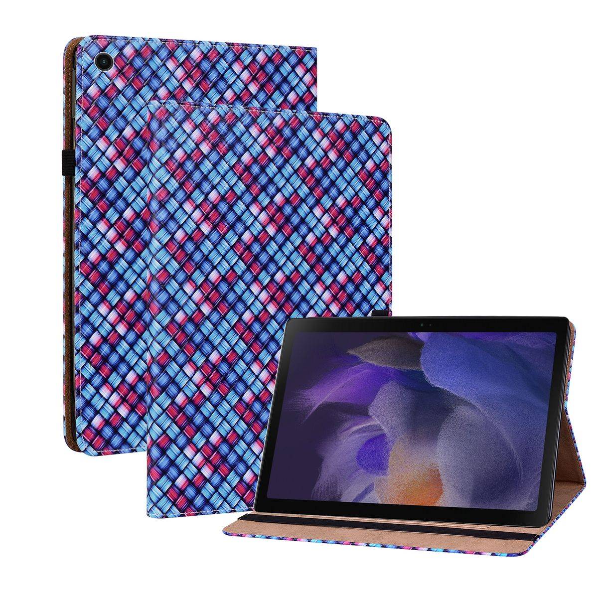 Für Samsung Galaxy Tab A8 2021 X205 X200 Design Muster Blau Kunstleder Hülle Cover Tablet Tasche Case Neu