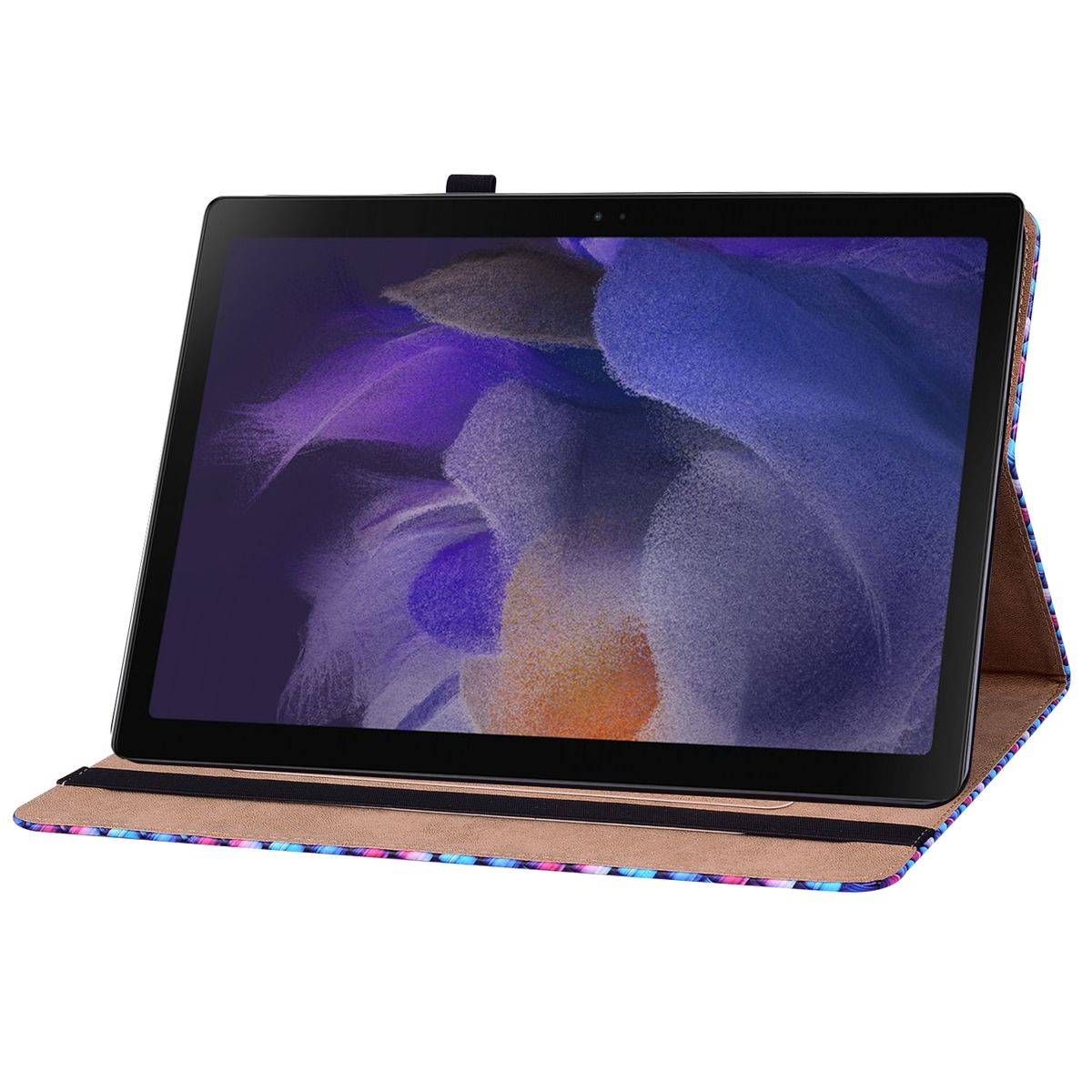 Für Samsung Galaxy Tab A8 2021 X205 X200 Design Muster Blau Kunstleder Hülle Cover Tablet Tasche Case Neu