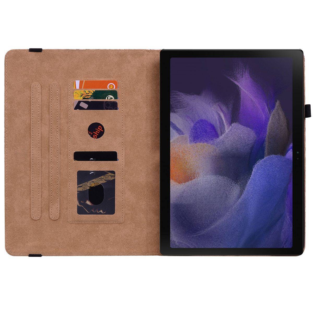 Für Samsung Galaxy Tab A8 2021 X205 X200 Design Muster Blau Kunstleder Hülle Cover Tablet Tasche Case Neu
