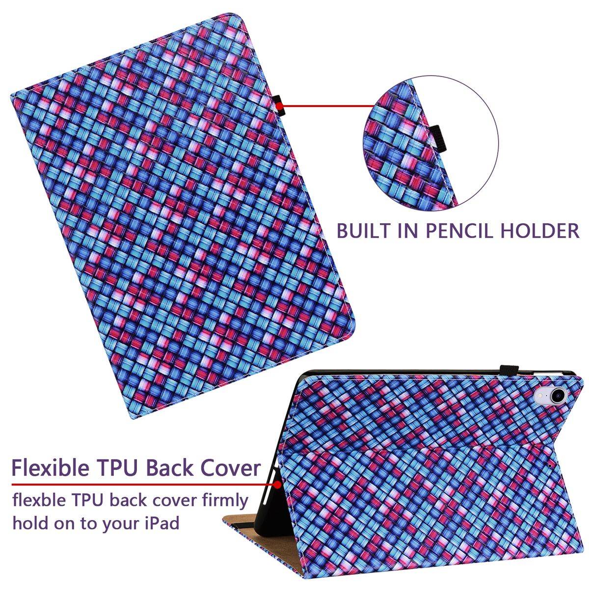 Für Samsung Galaxy Tab A8 2021 X205 X200 Design Muster Blau Kunstleder Hülle Cover Tablet Tasche Case Neu