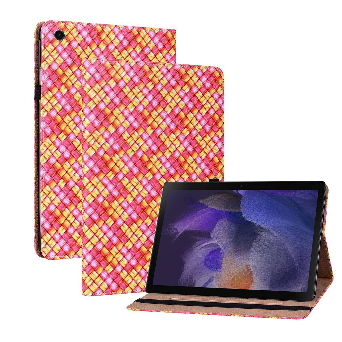 Für Samsung Galaxy Tab A8 2021 X205 X200 Design Muster Pink Kunstleder Hülle Cover Tablet Tasche Case Neu