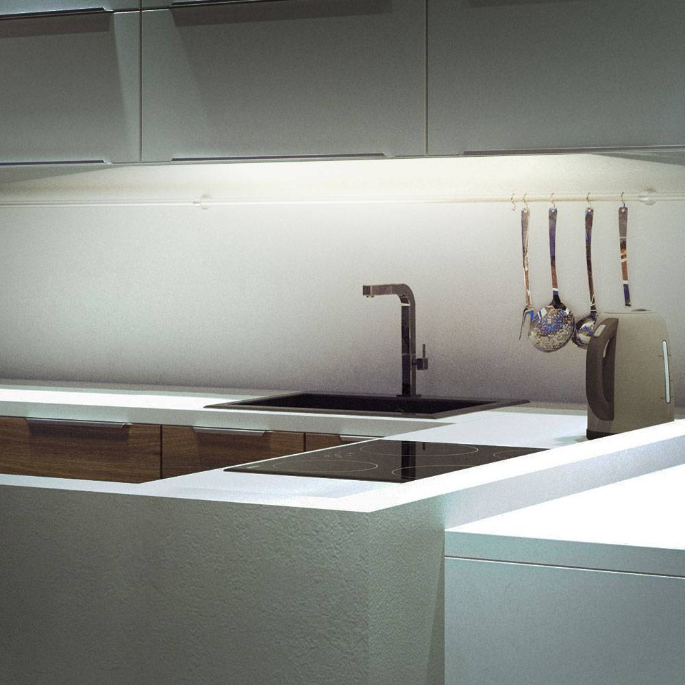 LED Unterbau Lampe Leuchte Opal Weiß Bade Zimmer Außen Terrasse Beleuchtung