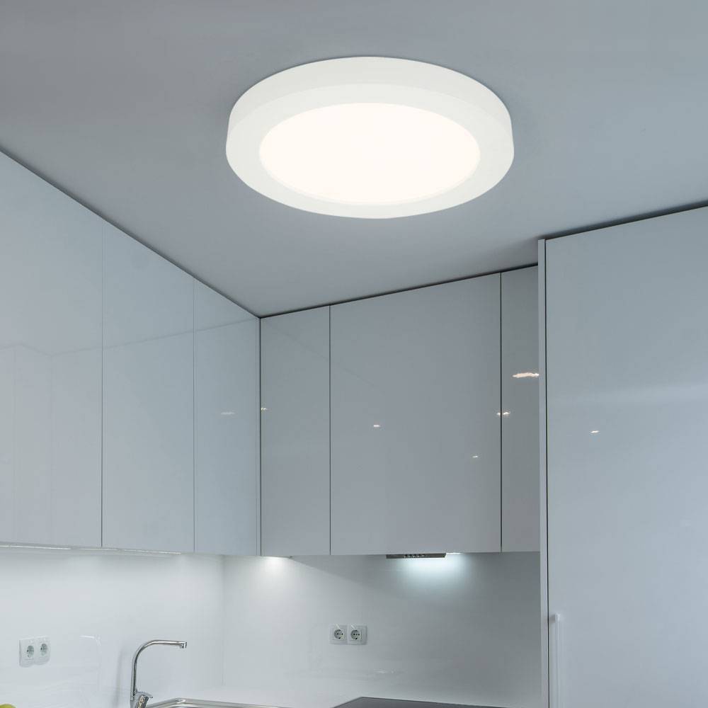 LED Decken Leuchte Aufbau Panel Wohn Schlaf Zimmer Beleuchtung Lampe weiß rund