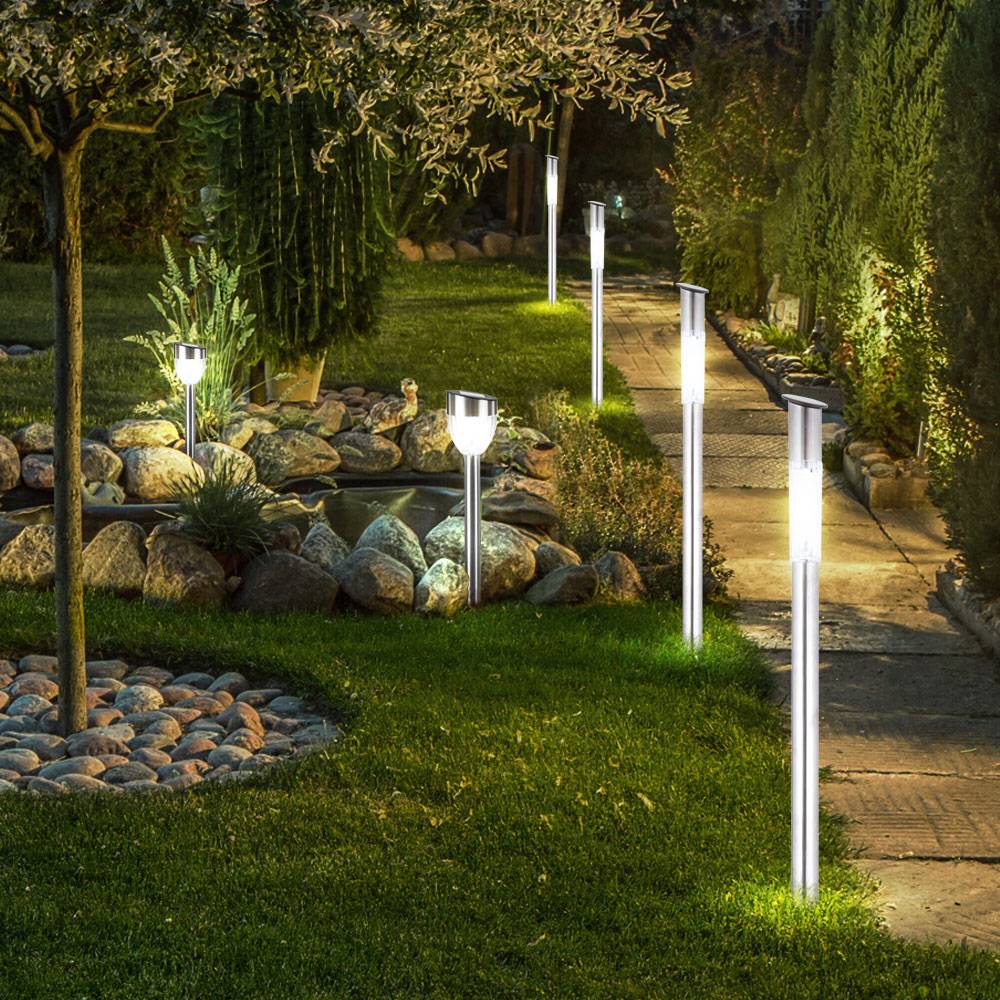4er Set Außenlampen Garten Solar LED Leuchten Steckleuchten