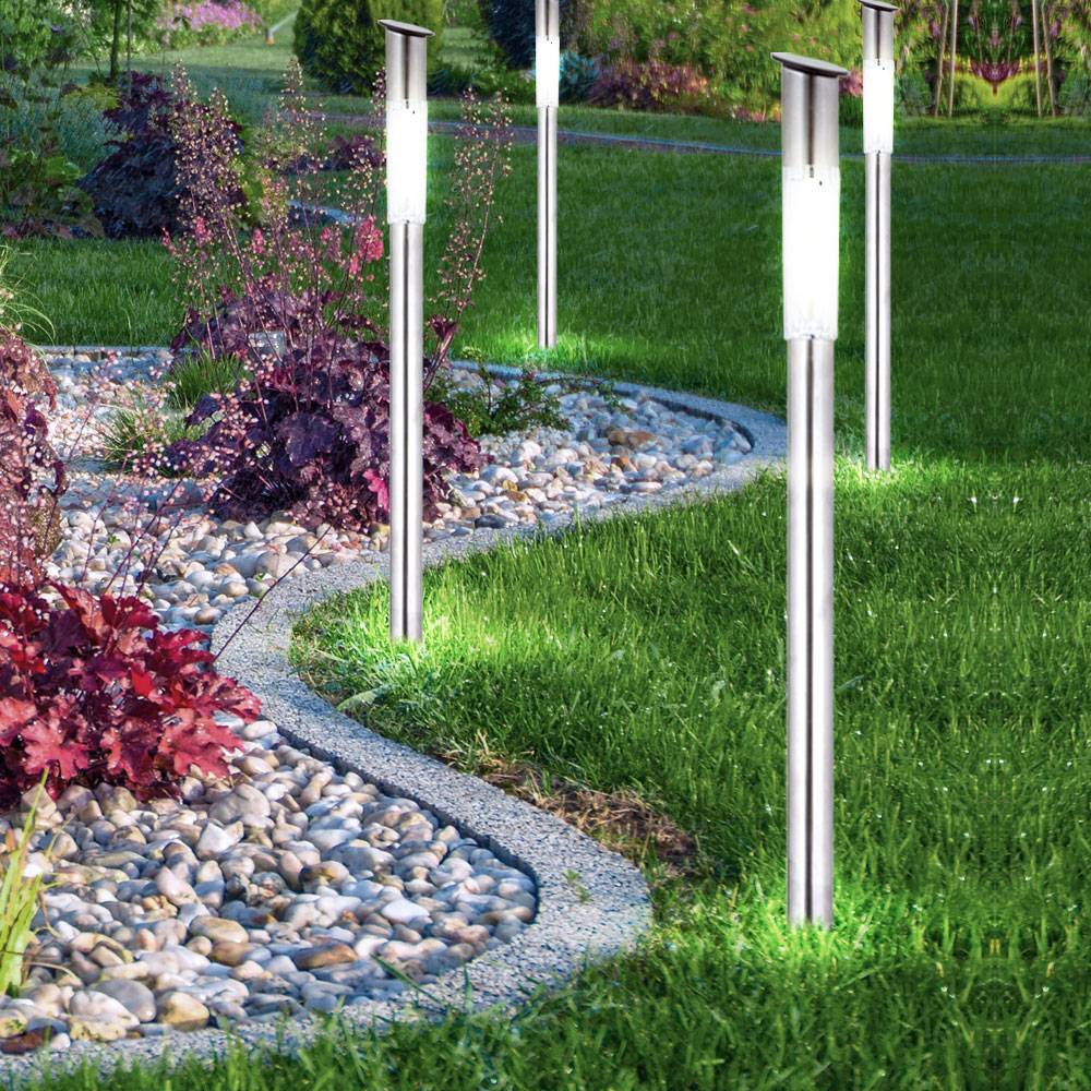 4er Set Außenlampen Garten Solar LED Leuchten Steckleuchten