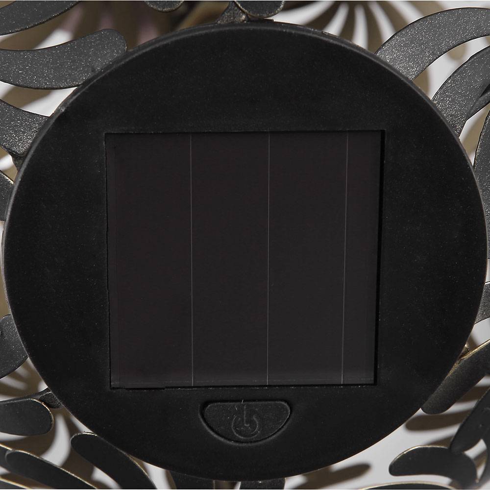 LED Solar Steck Leuchte Geflecht Kugel Garten Deko Erdspieß Lampe SCHWARZ GOLD