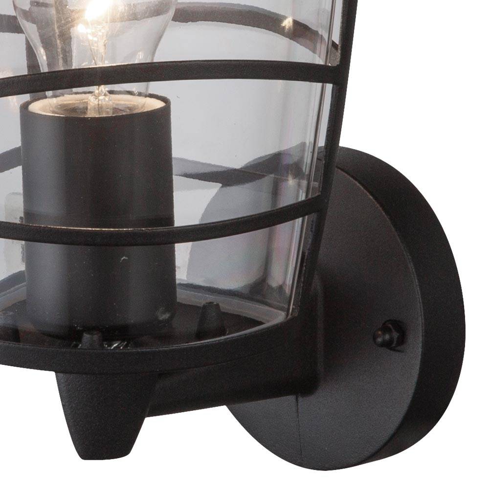 Außen Wandleuchte aus Aluminium, schwarz, rund, IP44, OMERO