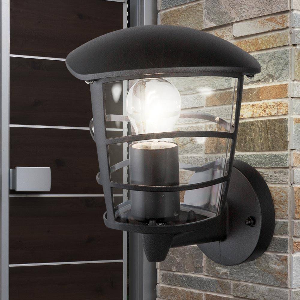 Außen Wandleuchte aus Aluminium, schwarz, rund, IP44, OMERO