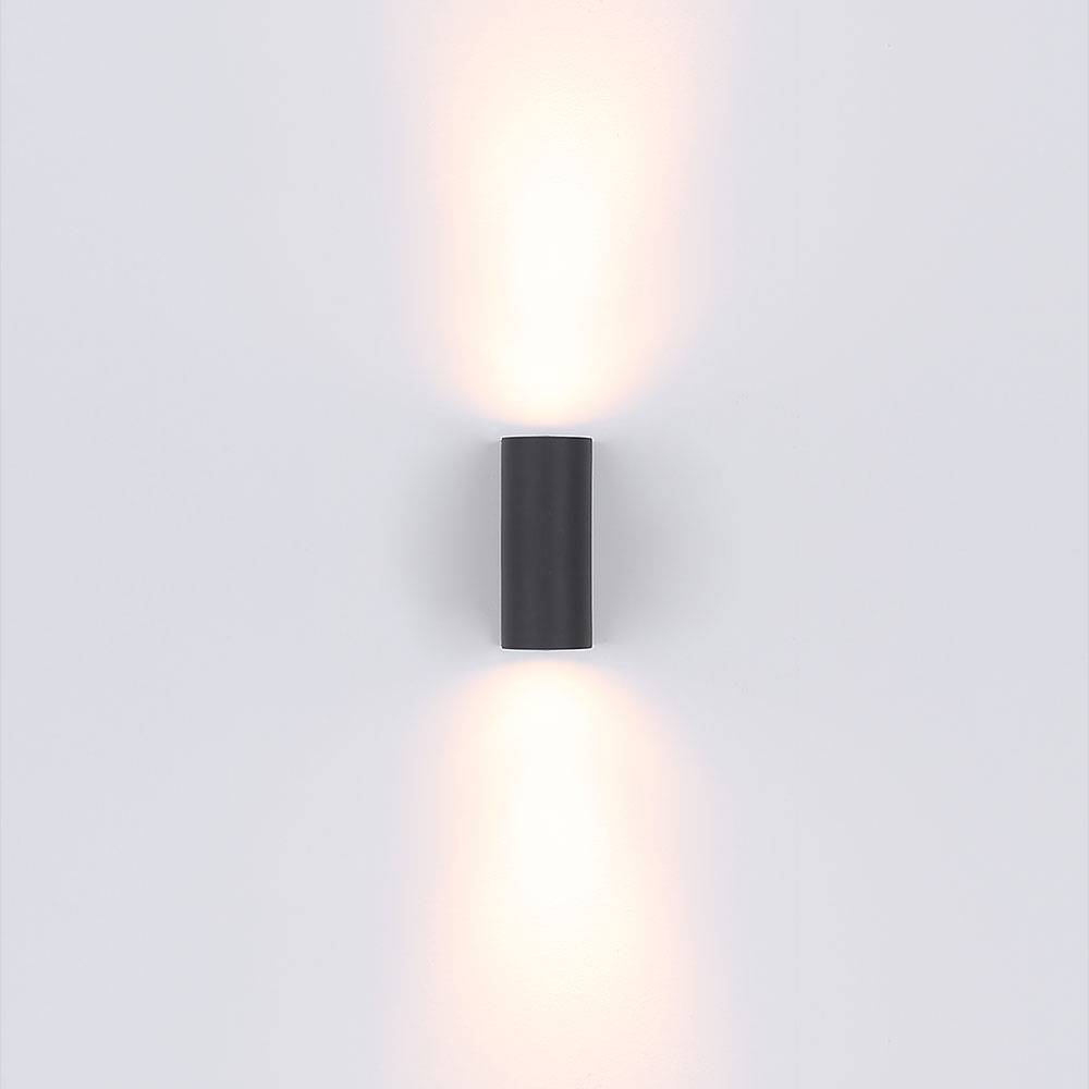 Wandleuchte Up & Down Wandstrahler GU10 Wandleuchte Außen anthrazit, IP44 Spritzwasserfest 2 flammig, Glas klar, 2x GU10 Fassungen, HxBxÜ 15x6,8x9,2