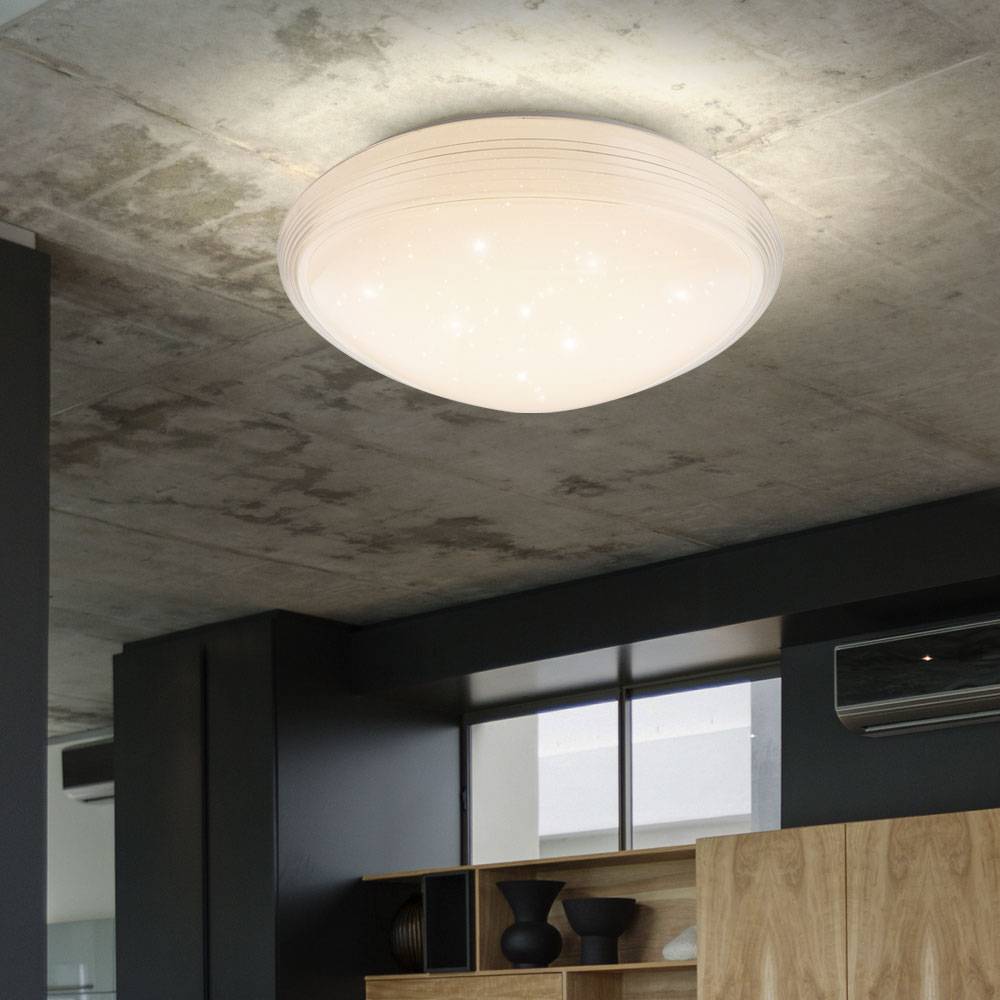 Deckenleuchte LED Deckenlampe Sternenhimmel Schlafzimmerleuchte, dimmbar mit Fernbedienung Lichtfarben verstellbar, 1x 40W 2530lm 3000-6000K, DxH