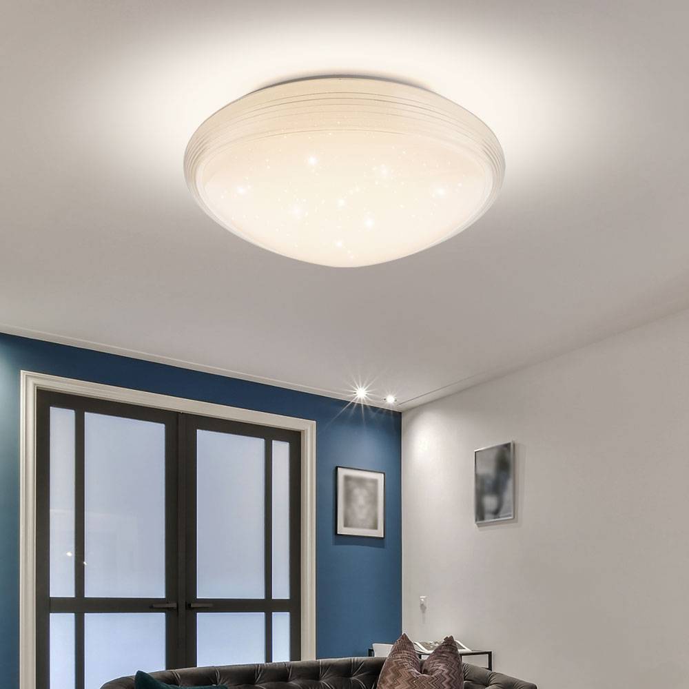 Deckenleuchte LED Deckenlampe Sternenhimmel Schlafzimmerleuchte, dimmbar mit Fernbedienung Lichtfarben verstellbar, 1x 40W 2530lm 3000-6000K, DxH