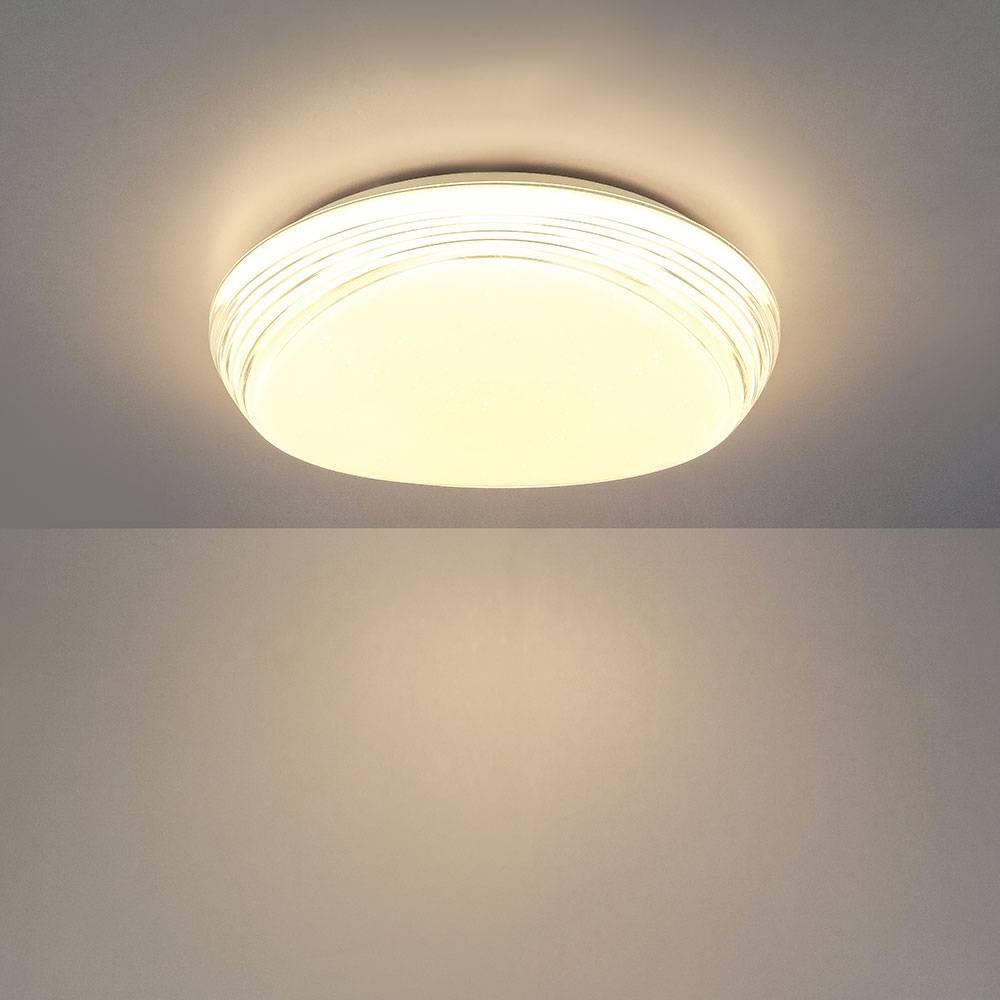 Deckenleuchte LED Deckenlampe Sternenhimmel Schlafzimmerleuchte, dimmbar mit Fernbedienung Lichtfarben verstellbar, 1x 40W 2530lm 3000-6000K, DxH