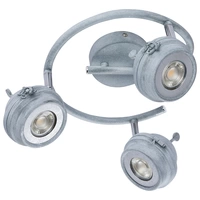 Spotleuchte Spotrondell Deckenlampe Deckenleuchte Wohnzimmerlampe Küche, 3 flammig Spots beweglich, Metall grau antik, 3x GU10 LED 5 Watt 340 Lumen Spotleuchte Spotrondell Deckenlampe Deckenleuchte Wohnzimmerlampe Küche, 3 flammig Spots beweglich, Metall grau antik, 3x GU10 LED 5 Watt 340 Lumen