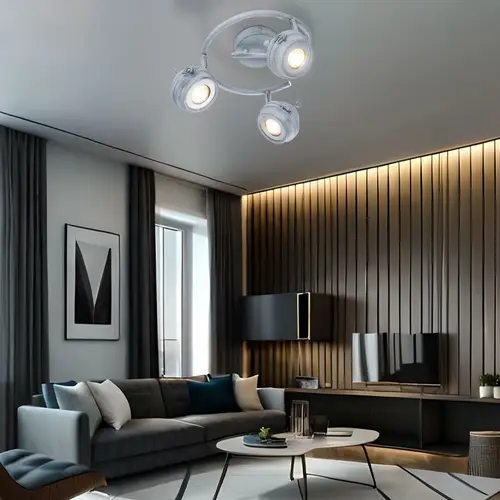 Spotleuchte Spotrondell Deckenlampe Deckenleuchte Wohnzimmerlampe Küche, 3 flammig Spots beweglich, Metall grau antik, 3x GU10 LED 5 Watt 340 Lumen Spotleuchte Spotrondell Deckenlampe Deckenleuchte Wohnzimmerlampe Küche, 3 flammig Spots beweglich, Metall grau antik, 3x GU10 LED 5 Watt 340 Lumen