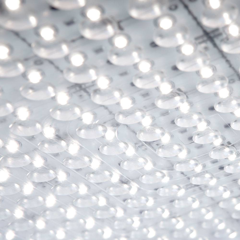 Deckenlampe Stahl LED Deckenleuchte Modern Wohnzimmerleuchte Decke, silber, 1x LED 32 Watt 2916 Lumen warmweiß, LxBxH 31x17,5x5 cm