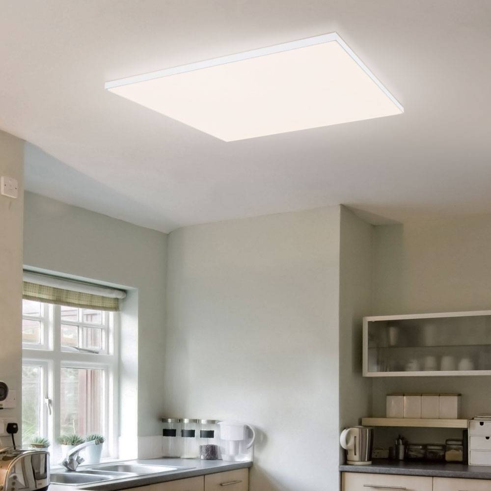 Aufbaulampe Panel Deckenleuchte LED Deckenpanel Arbeitszimmer Bürolampe, Aluminium Kunststoff, opal weiß, 1x LED 18W 1440Lm warmweiß, LxBxH 30x30x5