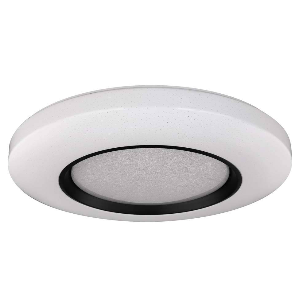 Deckenleuchte Deckenlampe Wohnzimmer Sterneneffekt Kristallleuchte mit Fernbedienung, Acryl Metall, weiß opal schwarz, dimmbar, CCT Schaltung, 1x