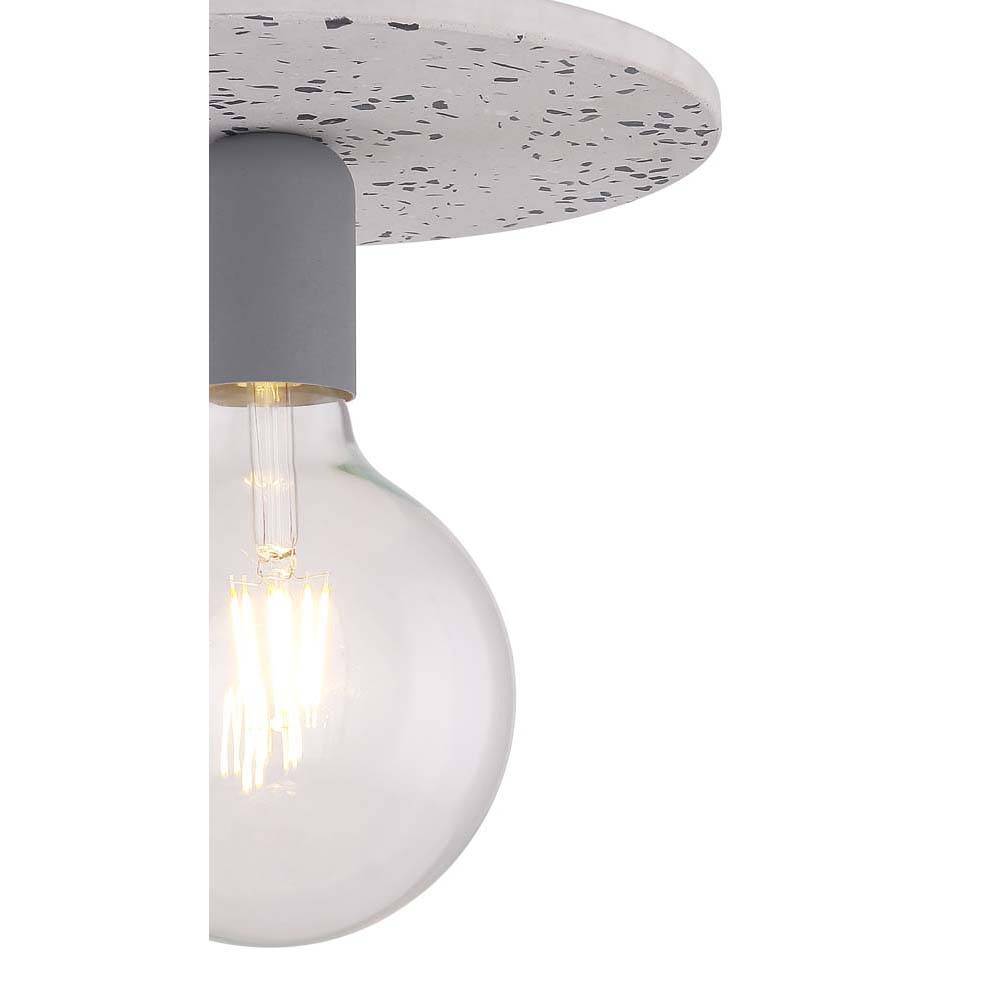 Decken Lampe Metall Leuchte Platte in Terrazzo Stein Wohn Zimmer Beleuchtung