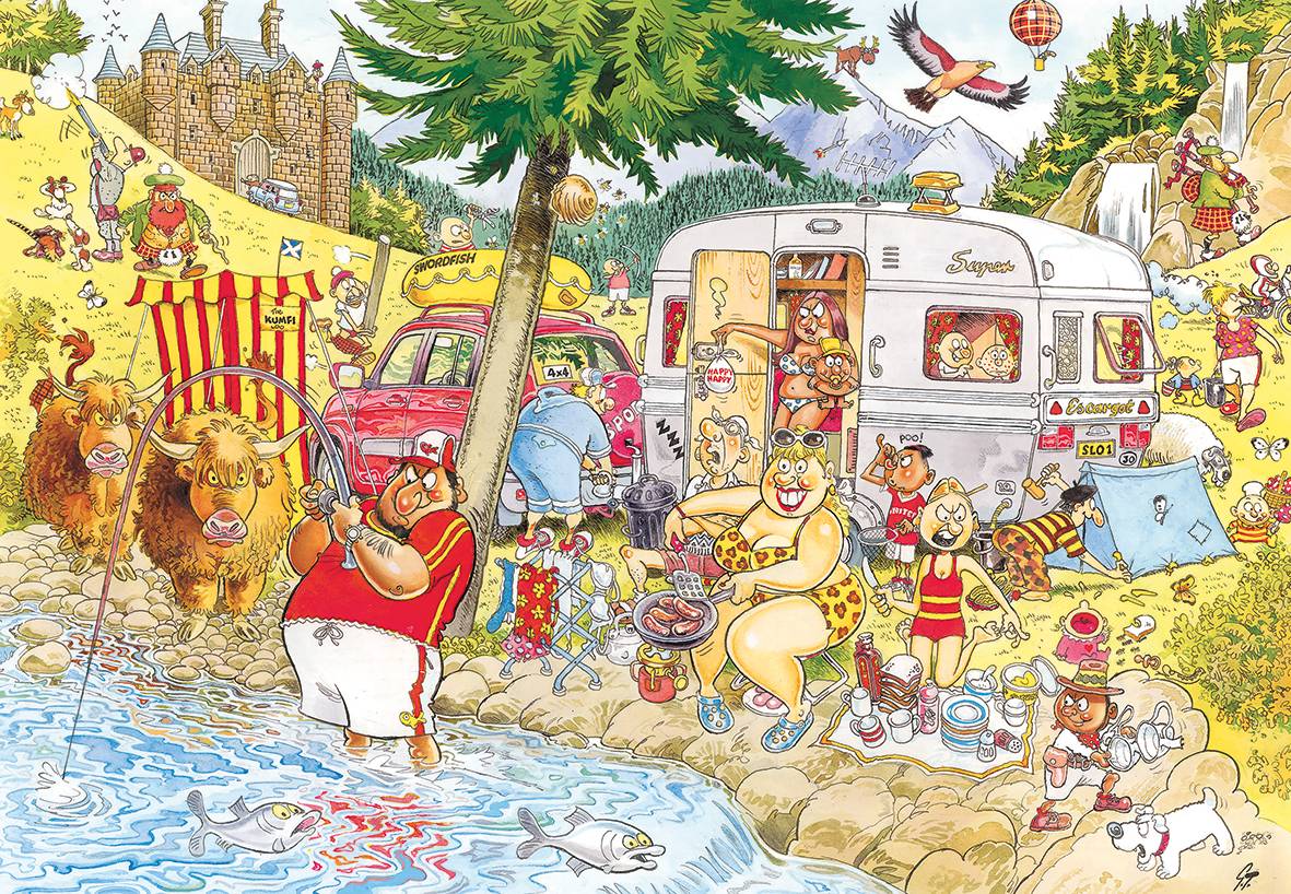 JUMBO 25016 Wasgij Mystery Retro 6 Camping Chaos 1000 Teile Puzzle