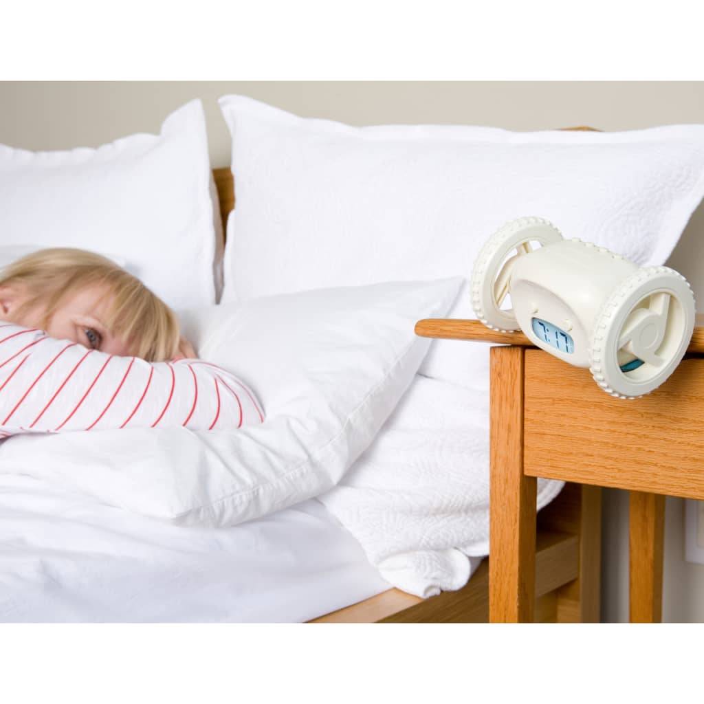 Clocky Wecker auf Rädern Weiß